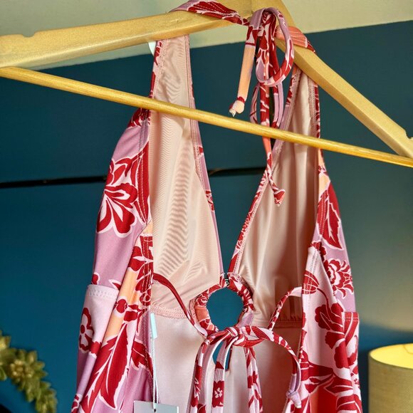 NWT Onshore La Perouse Pink Tropical Hermitage Print One Piece Swimsuit - Picture 5 of 10